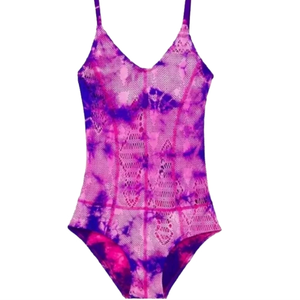 PilyQ girl's mamba tie dye mesh one piece